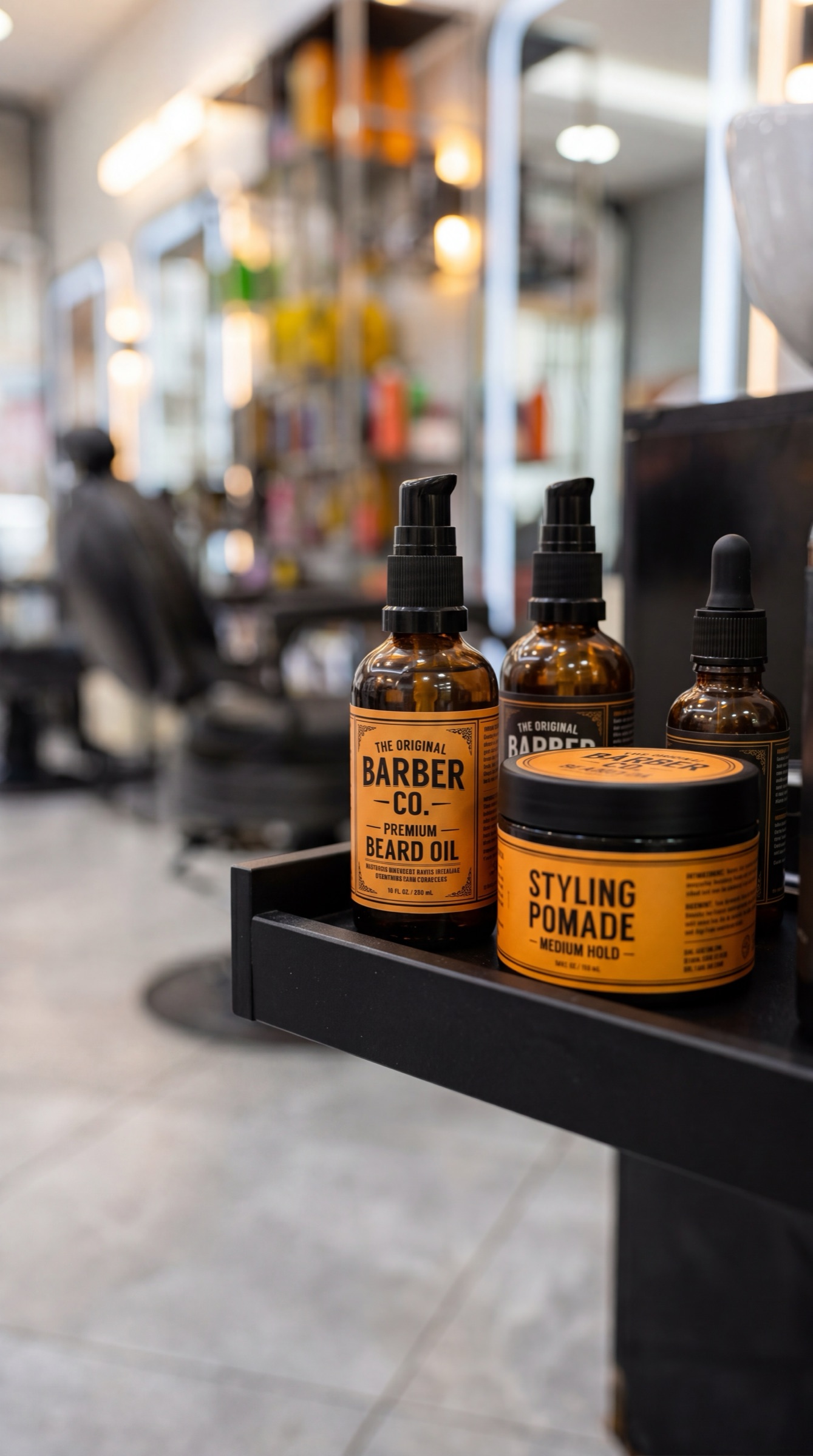 Premium barber oils and styling pomade